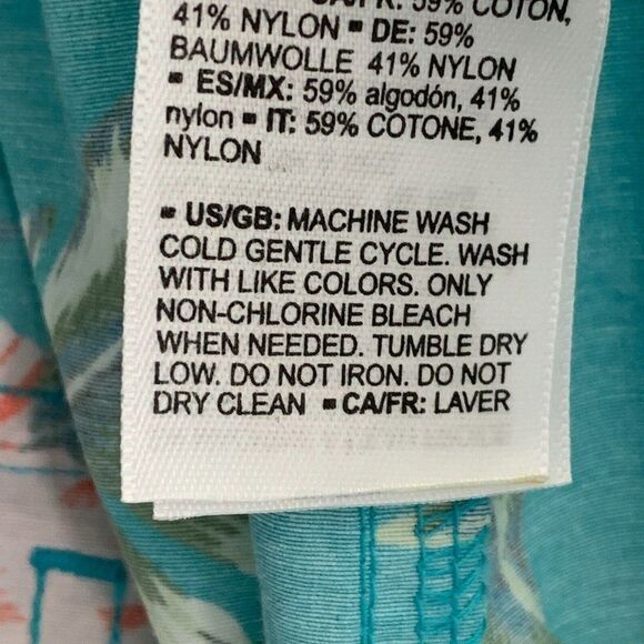 Men's 28 Palms sz 32 Board Shorts Aqua Blue Floral Pattern Tropical 6.5" Inseam - Picture 7 of 7